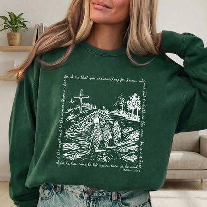 Matthew 28:5-6 Scripture Border – Faith Message– Unisex Tshirt / Hoodie / Sweatshirt - Faith Guided Life