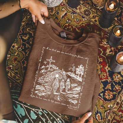 Matthew 28:5-6 Scripture Border – Faith Message– Unisex Tshirt / Hoodie / Sweatshirt - Faith Guided Life