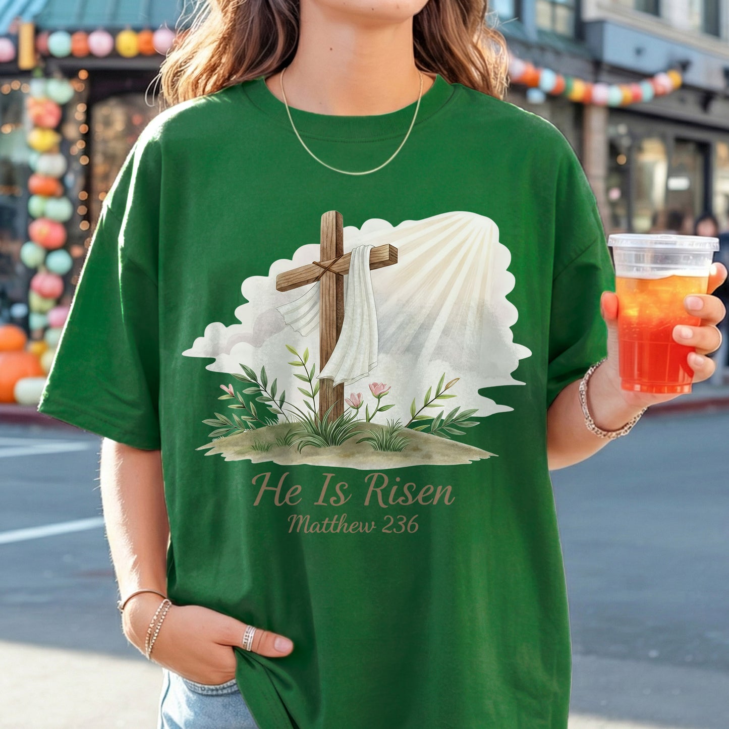 [COMFORT T-SHIRT] He Is Risen Matthew 28:6 Watercolor – He is Risen