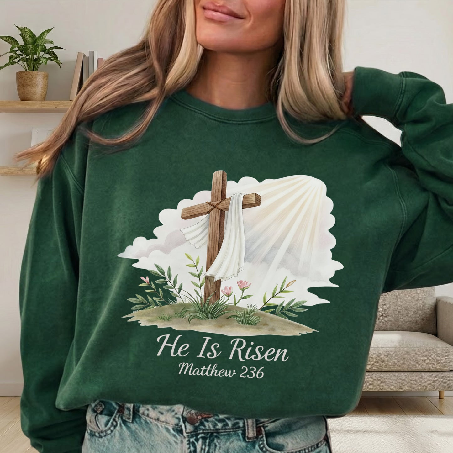 He Is Risen Matthew 28:6 Watercolor – He is Risen – Unisex Tshirt / Hoodie / Sweatshirt