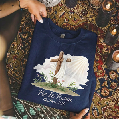 He Is Risen Matthew 28:6 Watercolor – He is Risen – Unisex Tshirt / Hoodie / Sweatshirt - Faith Guided Life