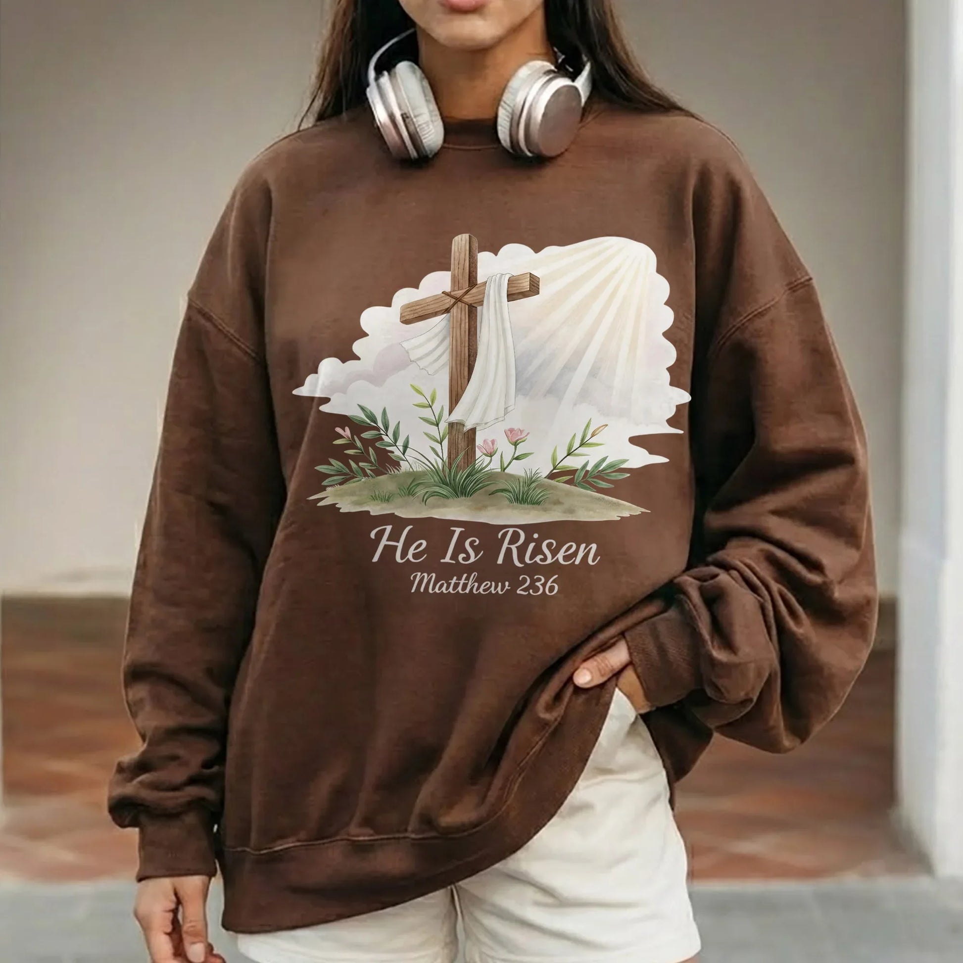 He Is Risen Matthew 28:6 Watercolor – He is Risen – Unisex Tshirt / Hoodie / Sweatshirt - Faith Guided Life