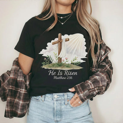 He Is Risen Matthew 28:6 Watercolor – He is Risen – Unisex Tshirt / Hoodie / Sweatshirt - Faith Guided Life