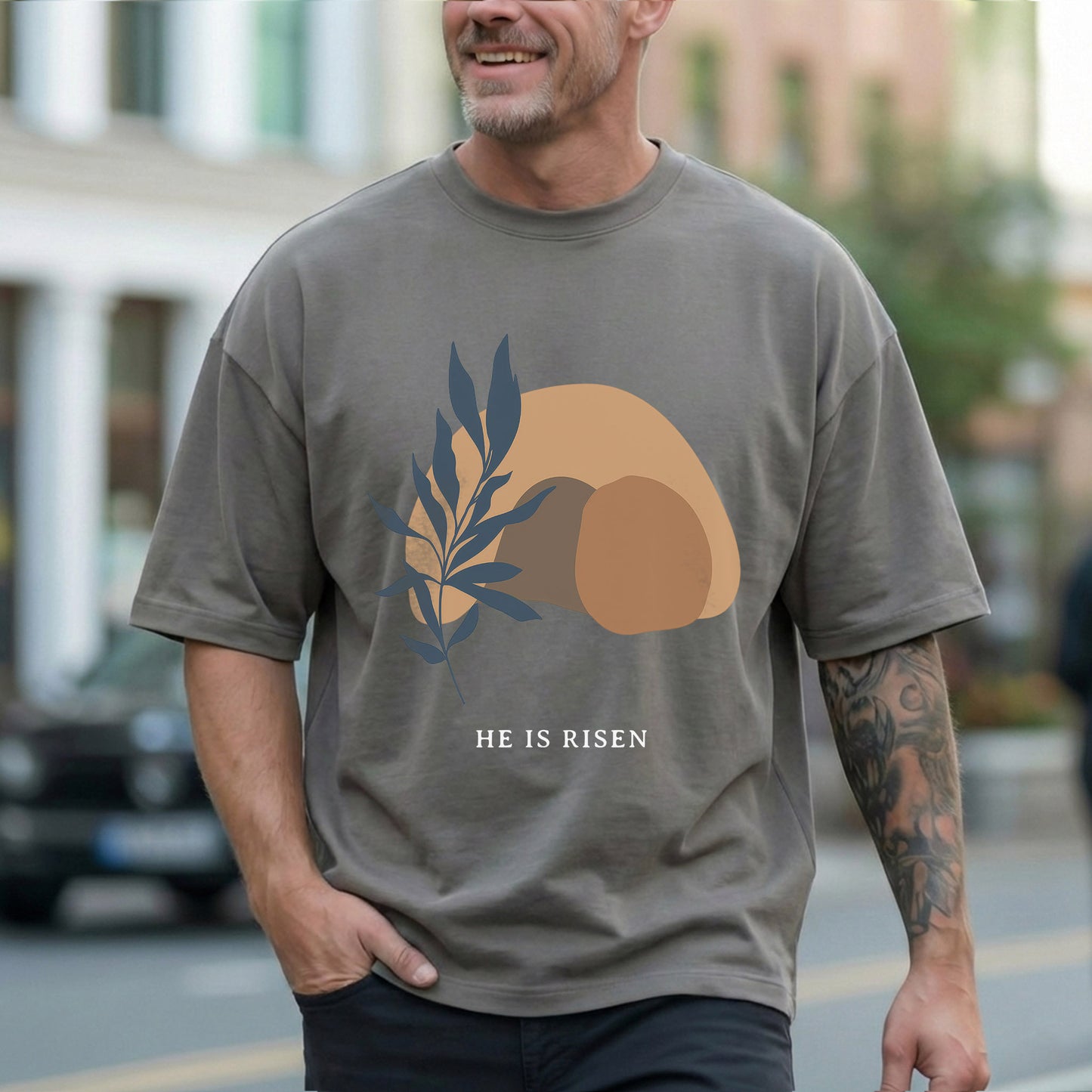 [COMFORT T-SHIRT] Minimalist Easter Resurrection – He is Risen