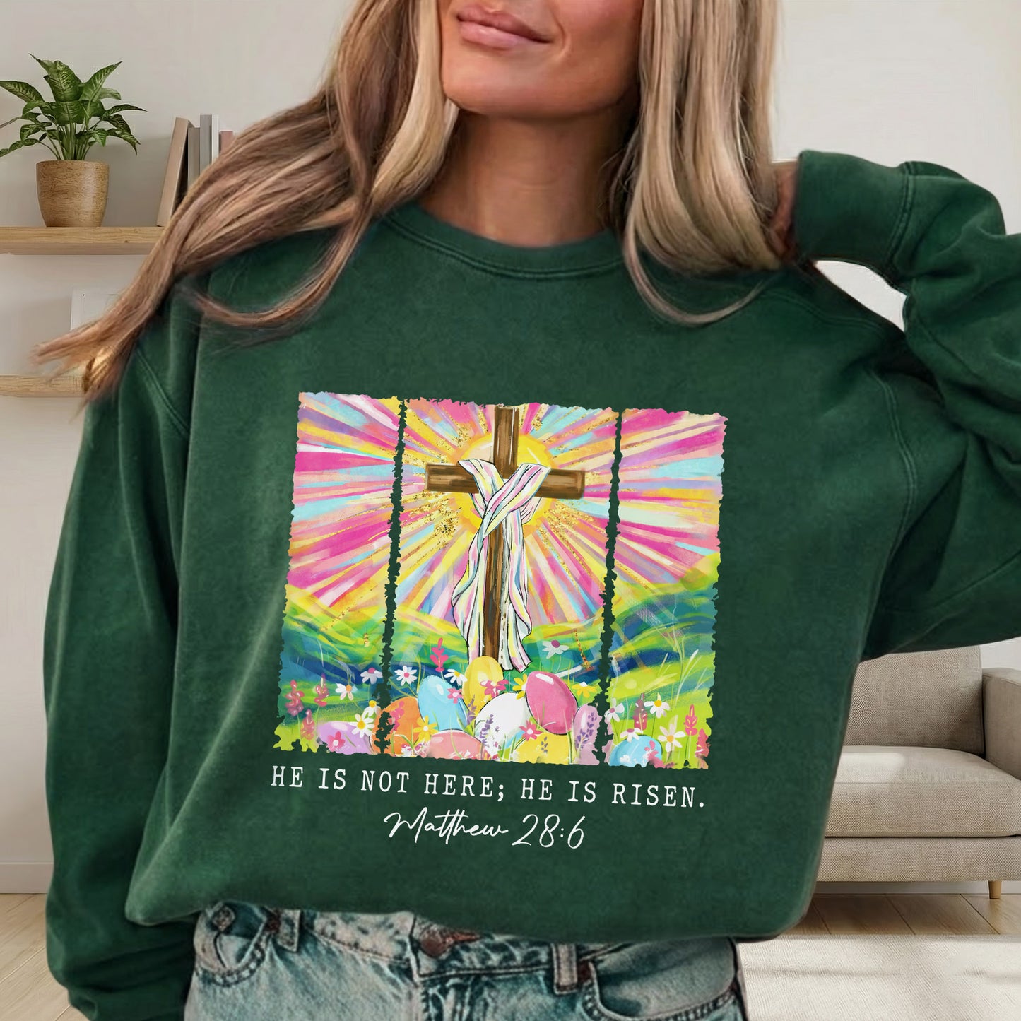 He Is Not Here Matthew 28:6 – He is Risen – Unisex Tshirt / Hoodie / Sweatshirt