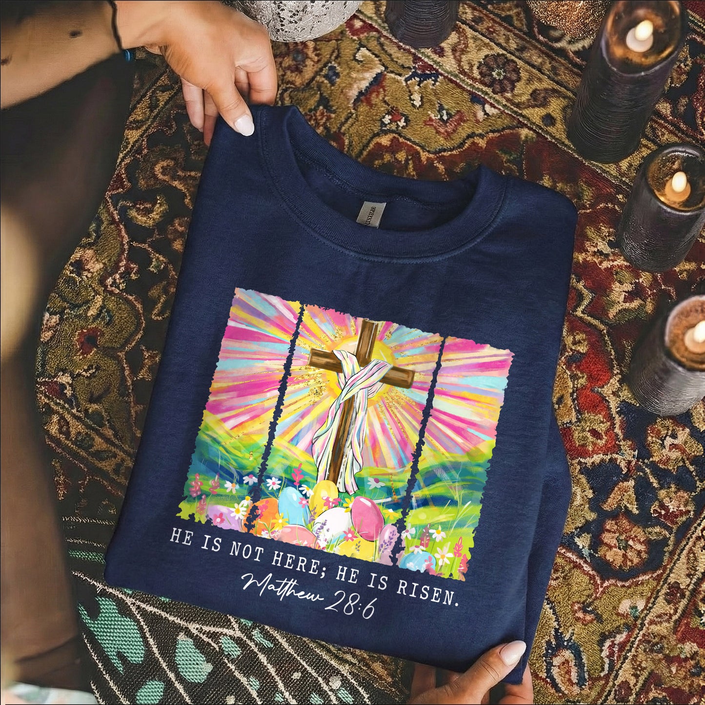 He Is Not Here Matthew 28:6 – He is Risen – Unisex Tshirt / Hoodie / Sweatshirt