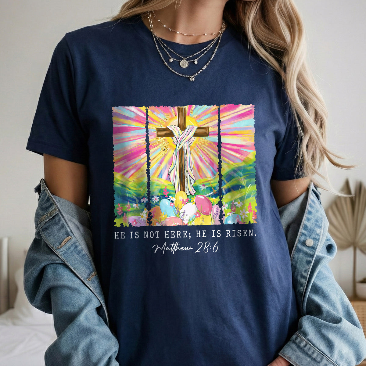 [COMFORT T-SHIRT] He Is Not Here Matthew 28:6 – He is Risen