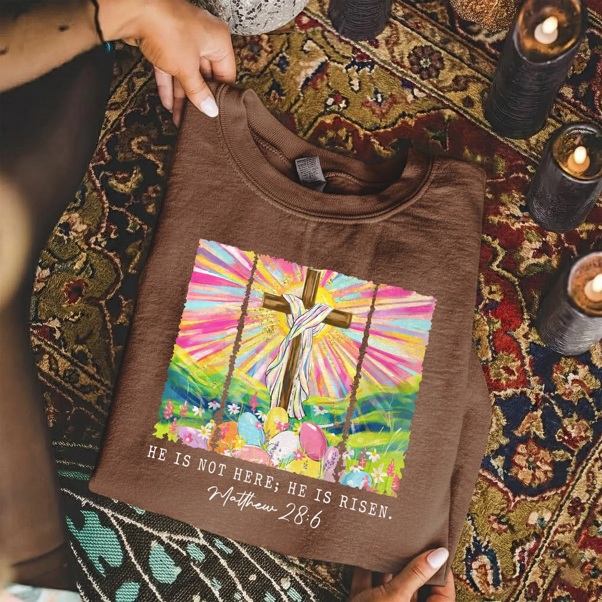 He Is Not Here Matthew 28:6 – He is Risen – Unisex Tshirt / Hoodie / Sweatshirt - Faith Guided Life