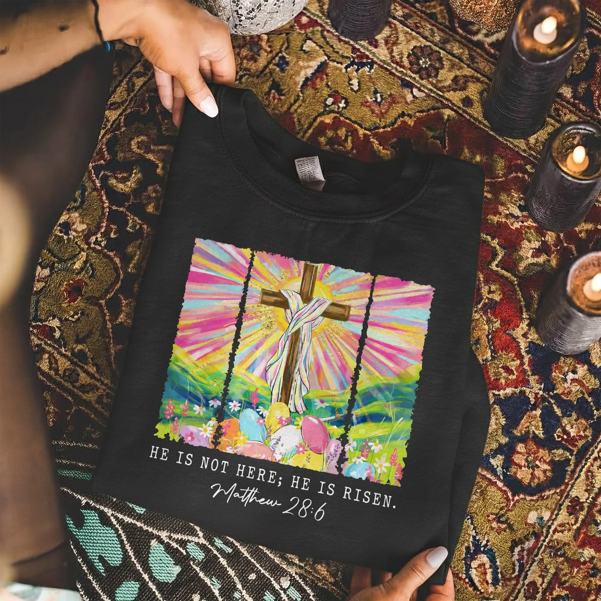 He Is Not Here Matthew 28:6 – He is Risen – Unisex Tshirt / Hoodie / Sweatshirt - Faith Guided Life