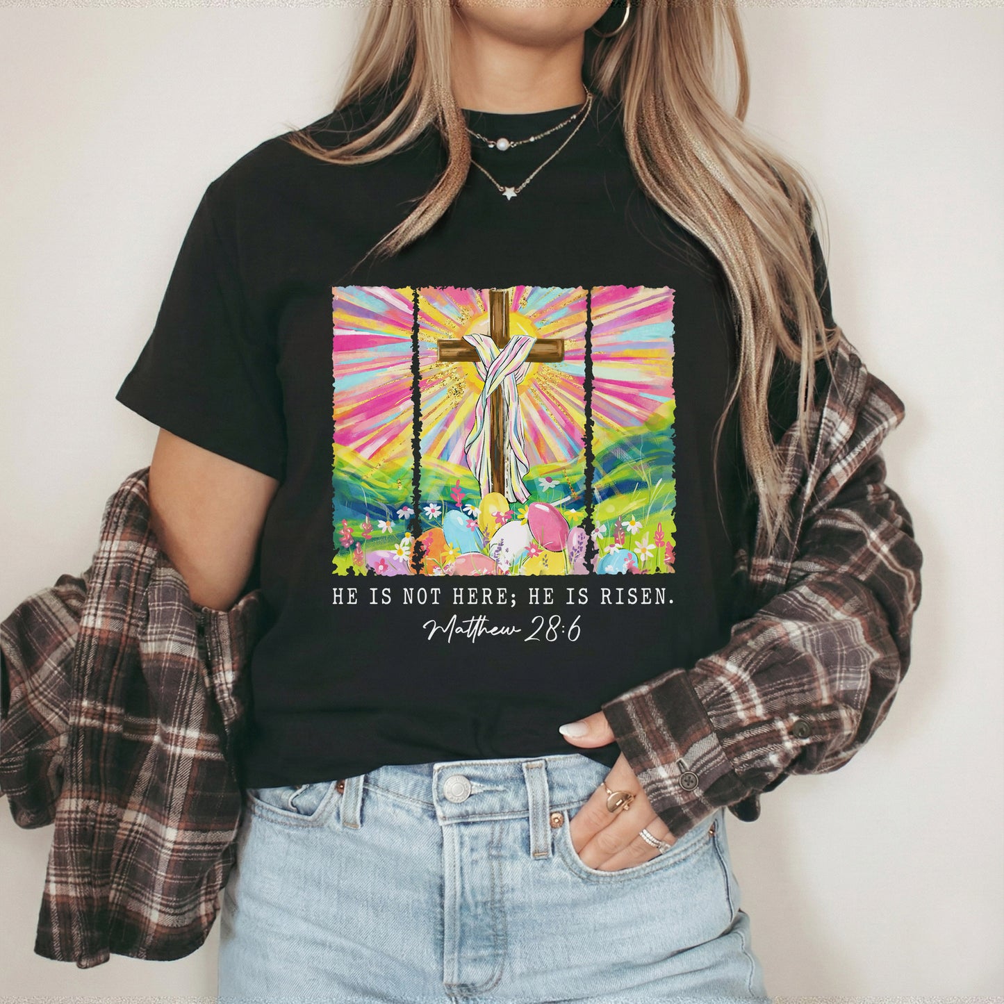 He Is Not Here Matthew 28:6 – He is Risen – Unisex Tshirt / Hoodie / Sweatshirt