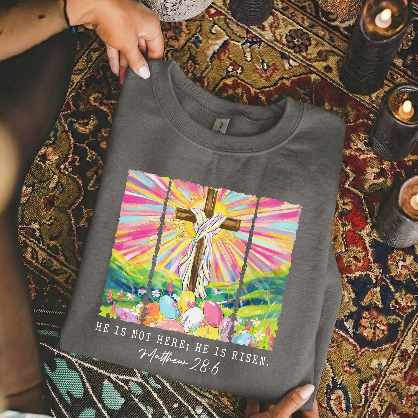 [COMFORT T-SHIRT] He Is Not Here Matthew 28:6 – He is Risen