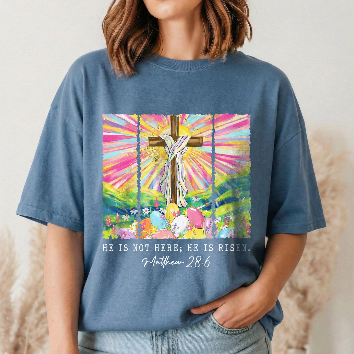 [COMFORT T-SHIRT] He Is Not Here Matthew 28:6 – He is Risen