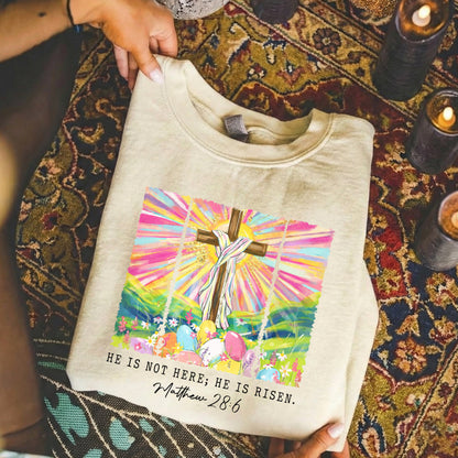 [COMFORT T-SHIRT] He Is Not Here Matthew 28:6 – He is Risen