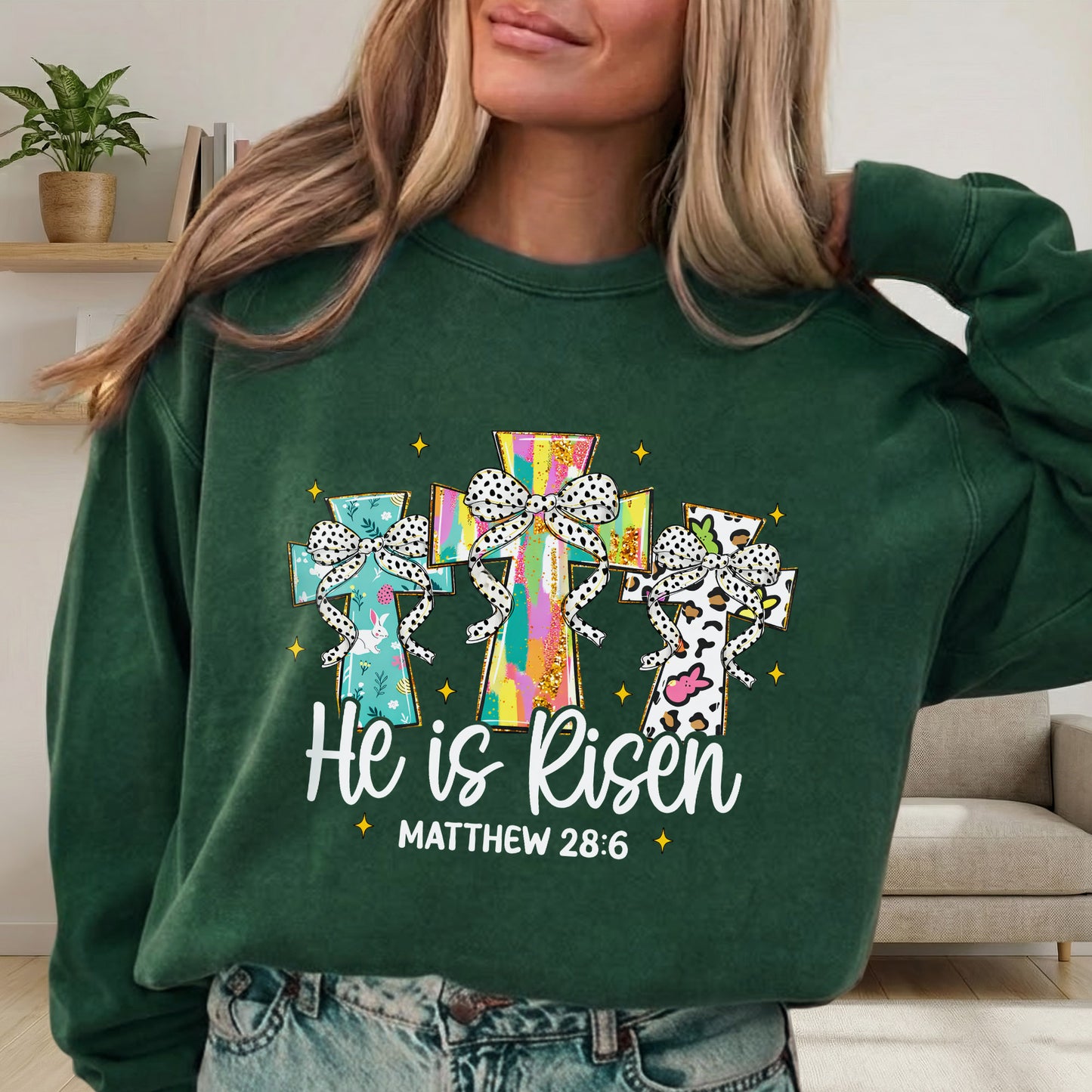He Is Risen Matthew 28:6 Leopard Print – He is Risen – Unisex Tshirt / Hoodie / Sweatshirt
