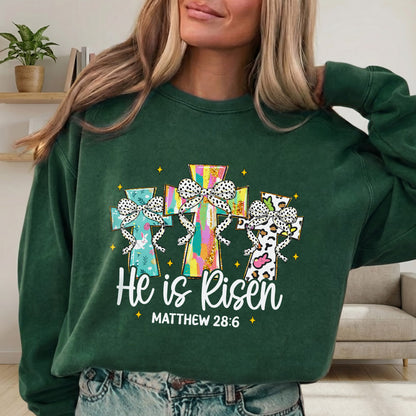 He Is Risen Matthew 28:6 Leopard Print – He is Risen – Unisex Tshirt / Hoodie / Sweatshirt
