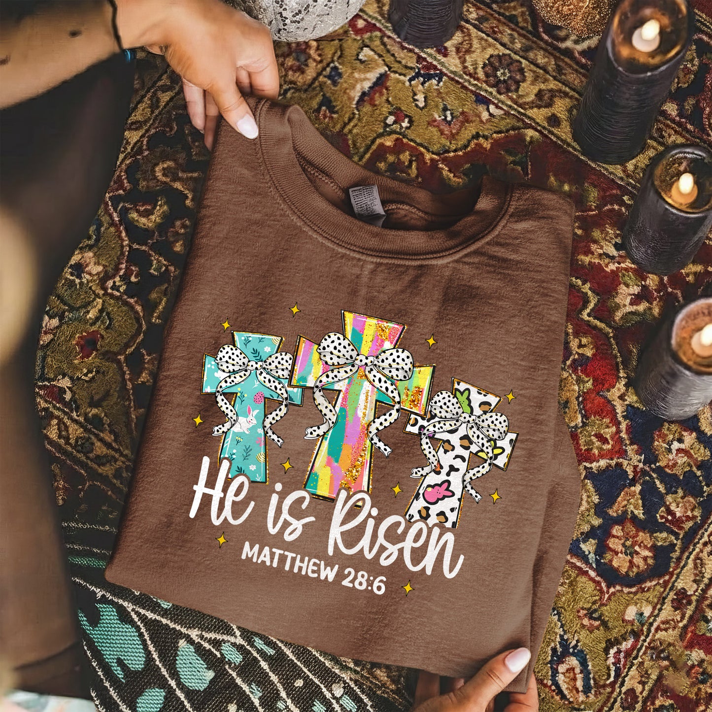 He Is Risen Matthew 28:6 Leopard Print – He is Risen – Unisex Tshirt / Hoodie / Sweatshirt