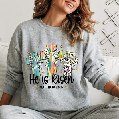 He Is Risen Matthew 28:6 Leopard Print – He is Risen – Unisex Tshirt / Hoodie / Sweatshirt