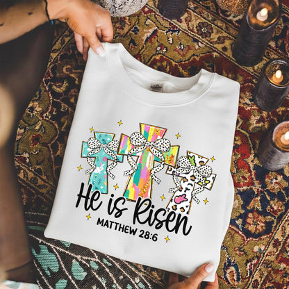 He Is Risen Matthew 28:6 Leopard Print – He is Risen – Unisex Tshirt / Hoodie / Sweatshirt