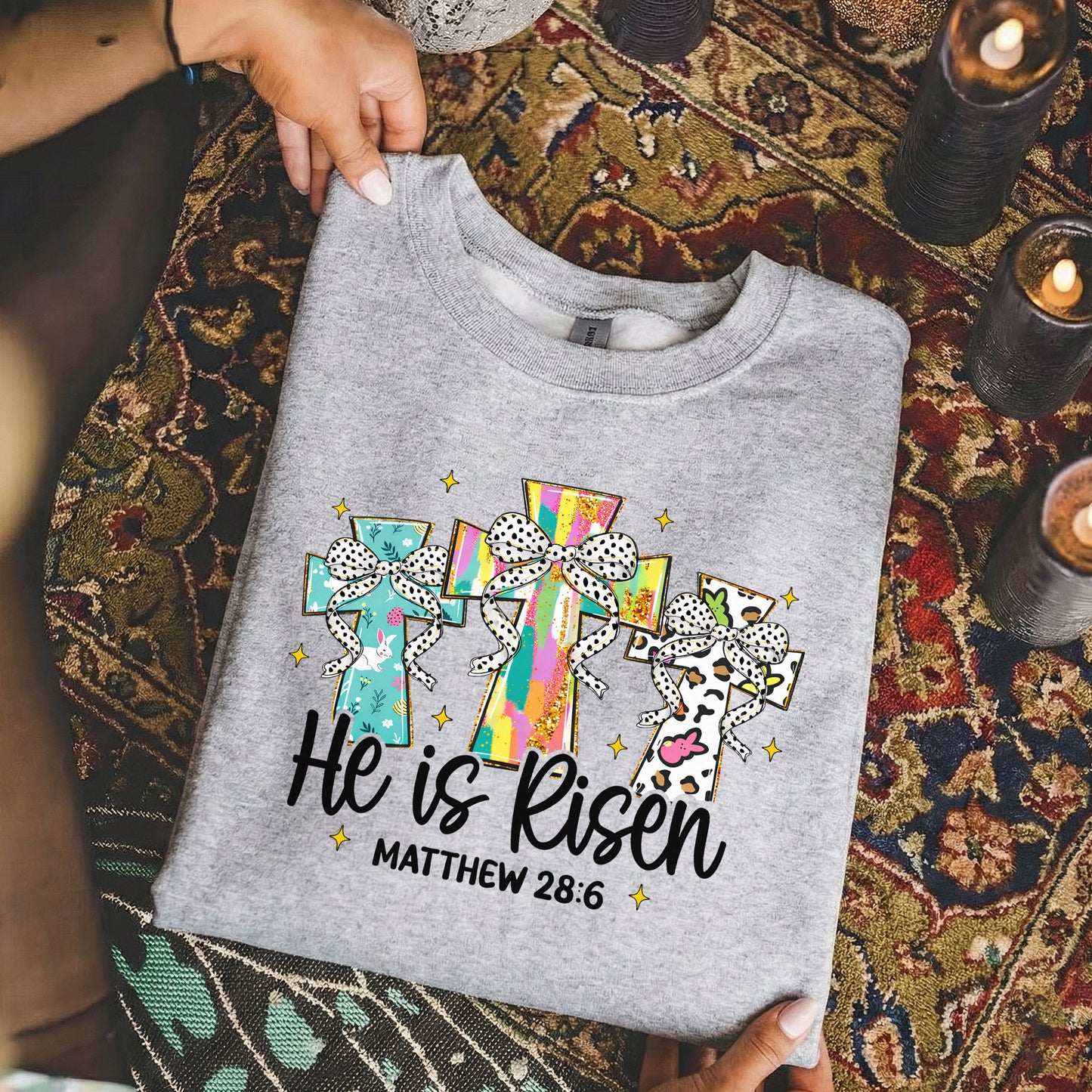 He Is Risen Matthew 28:6 Leopard Print – He is Risen – Unisex Tshirt / Hoodie / Sweatshirt