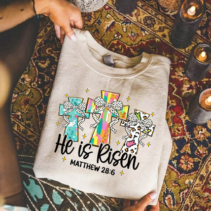 He Is Risen Matthew 28:6 Leopard Print – He is Risen – Unisex Tshirt / Hoodie / Sweatshirt
