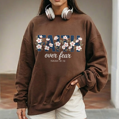 Faith Over Fear Floral Block Letters – Faith Floral – Unisex Tshirt / Hoodie / Sweatshirt