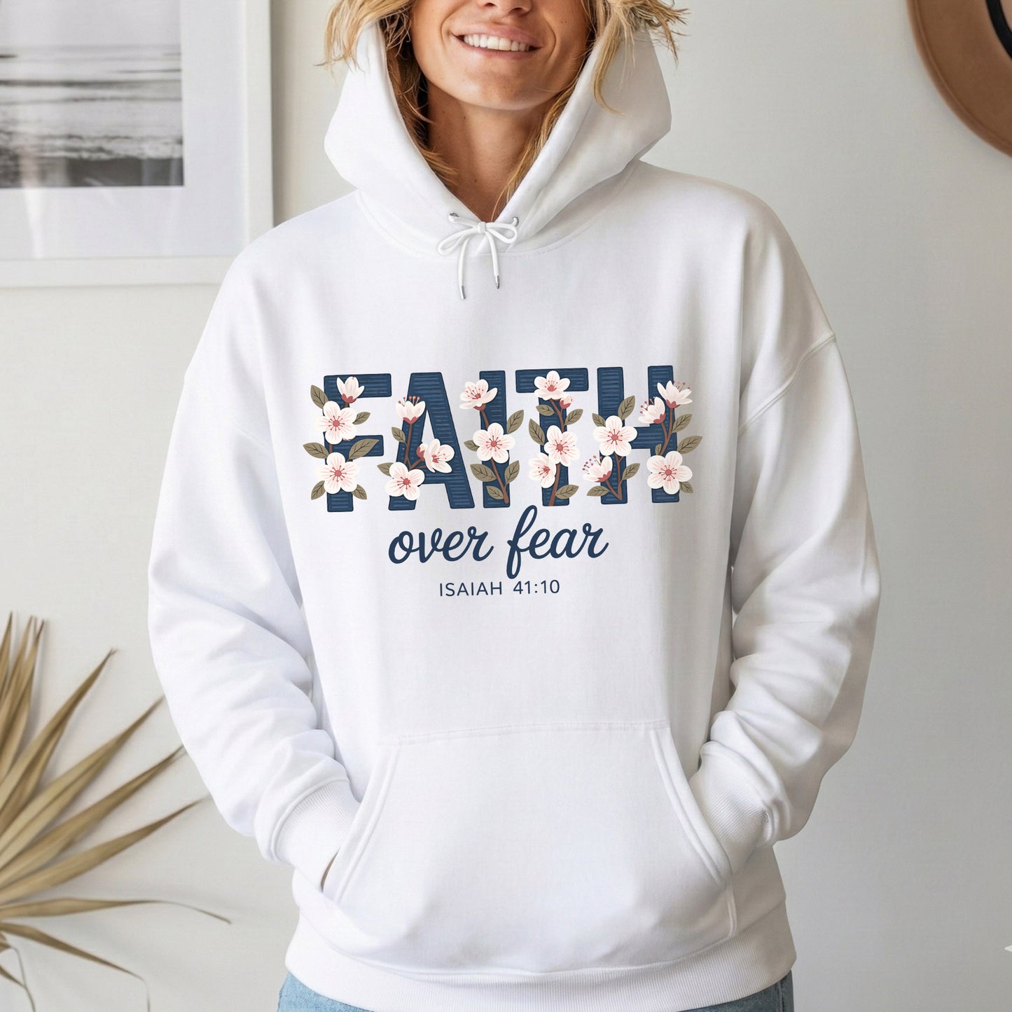 Faith Over Fear Floral Block Letters – Faith Floral – Unisex Tshirt / Hoodie / Sweatshirt