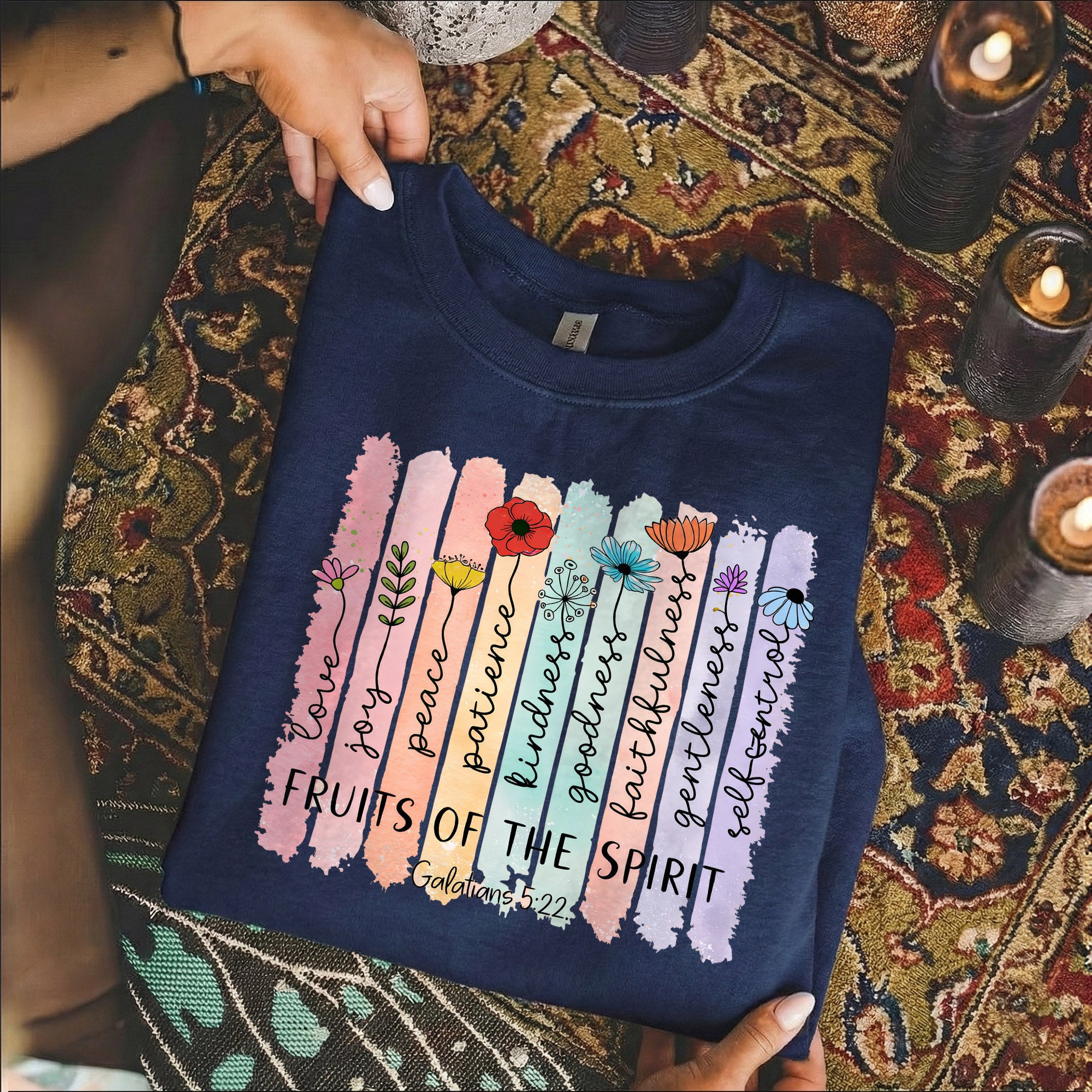 Fruits Of The Spirit Galatians 5:22 Floral – Faith Floral – Unisex Tshirt / Hoodie / Sweatshirt
