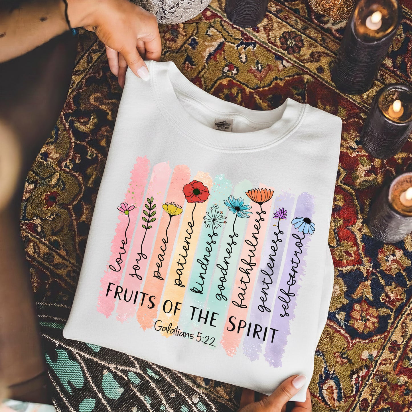Fruits Of The Spirit Galatians 5:22 Floral – Faith Floral – Unisex Tshirt / Hoodie / Sweatshirt