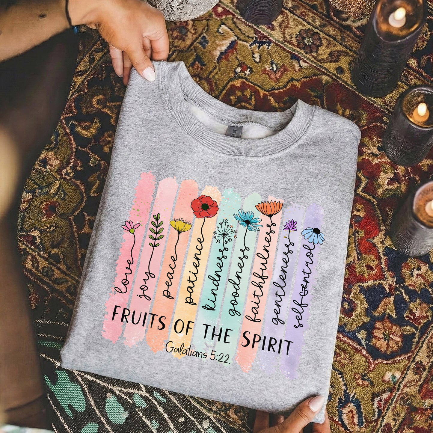 Fruits Of The Spirit Galatians 5:22 Floral – Faith Floral – Unisex Tshirt / Hoodie / Sweatshirt