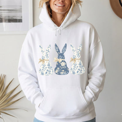 Blue Floral Easter Bunnies – He is Risen – Unisex Tshirt / Hoodie / Sweatshirt