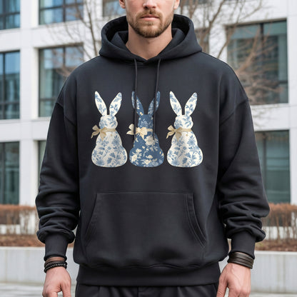 Blue Floral Easter Bunnies – He is Risen – Unisex Tshirt / Hoodie / Sweatshirt