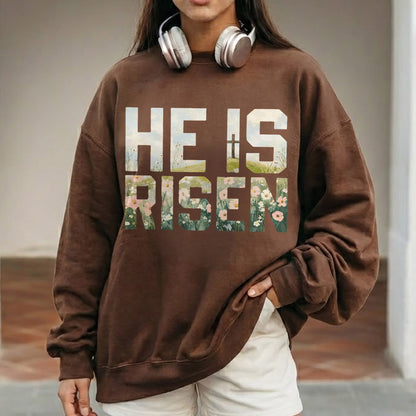 Landscape Floral Block Letters – He is Risen – Unisex Tshirt / Hoodie / Sweatshirt