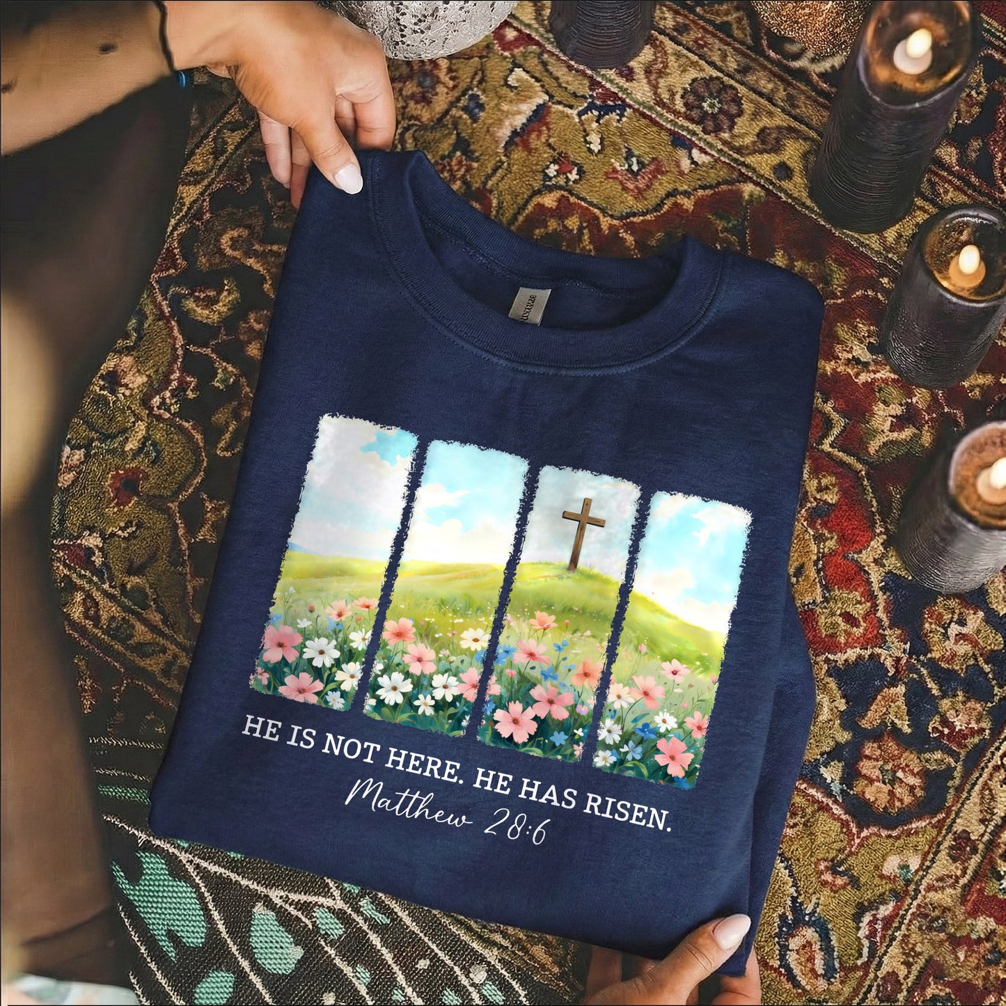 He Is Not Here Matthew 28:6 – He is Risen – Unisex Tshirt / Hoodie / Sweatshirt