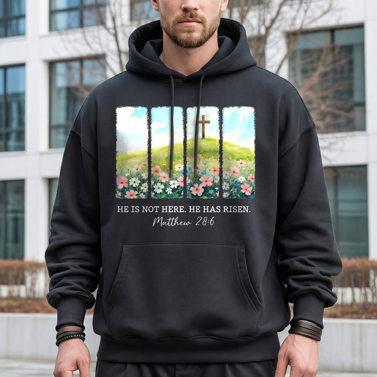 He Is Not Here Matthew 28:6 – He is Risen – Unisex Tshirt / Hoodie / Sweatshirt