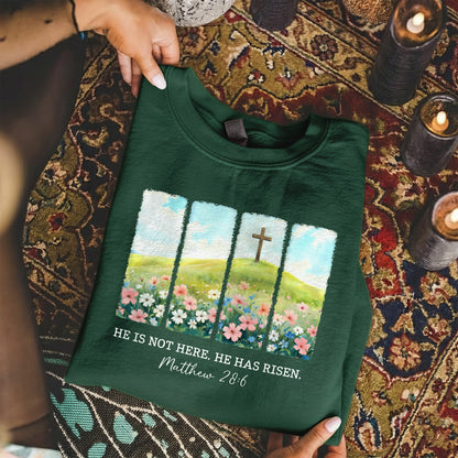 He Is Not Here Matthew 28:6 – He is Risen – Unisex Tshirt / Hoodie / Sweatshirt