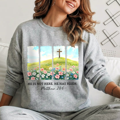 He Is Not Here Matthew 28:6 – He is Risen – Unisex Tshirt / Hoodie / Sweatshirt