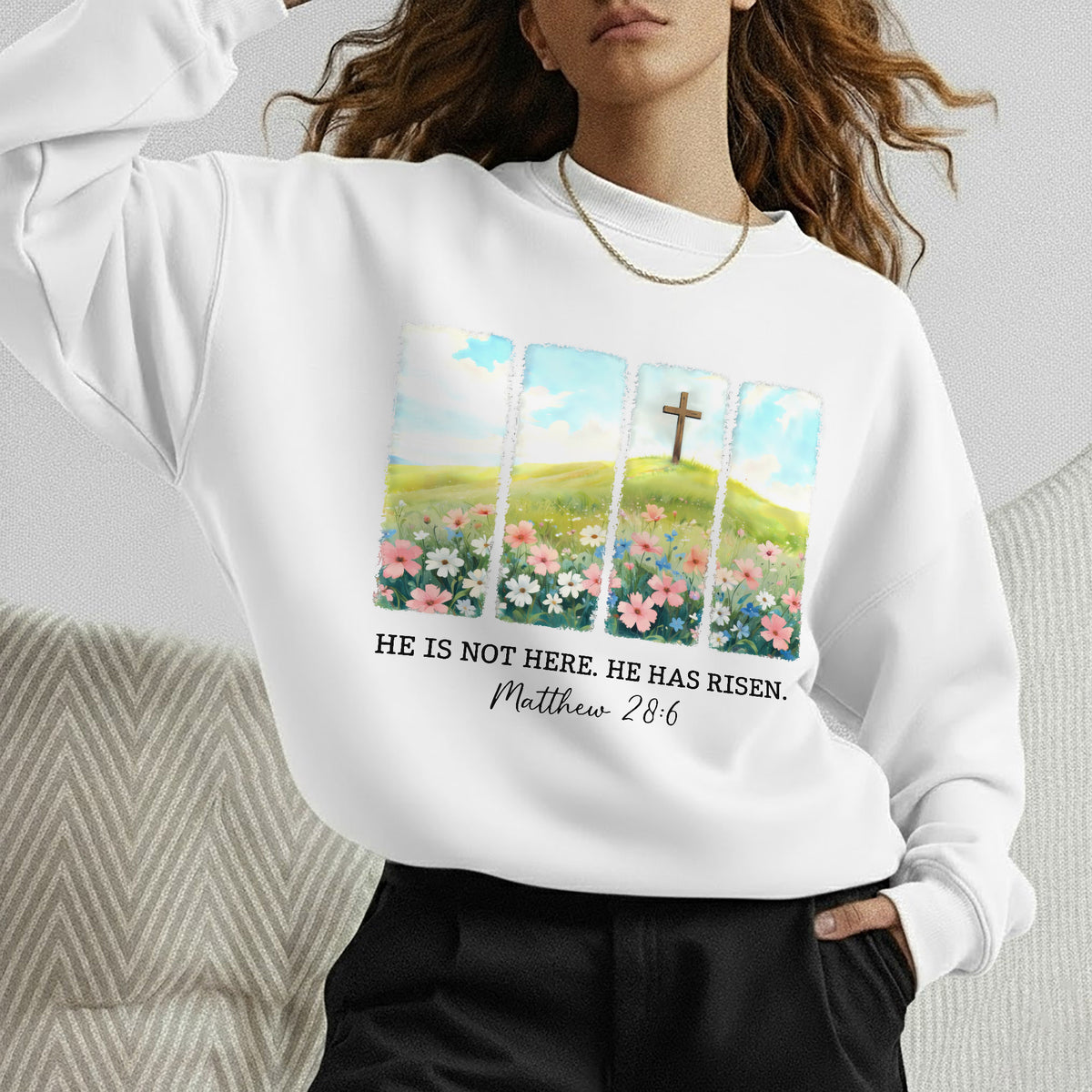 He Is Not Here Matthew 28:6 – He is Risen – Unisex Tshirt / Hoodie / Sweatshirt