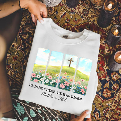 He Is Not Here Matthew 28:6 – He is Risen – Unisex Tshirt / Hoodie / Sweatshirt