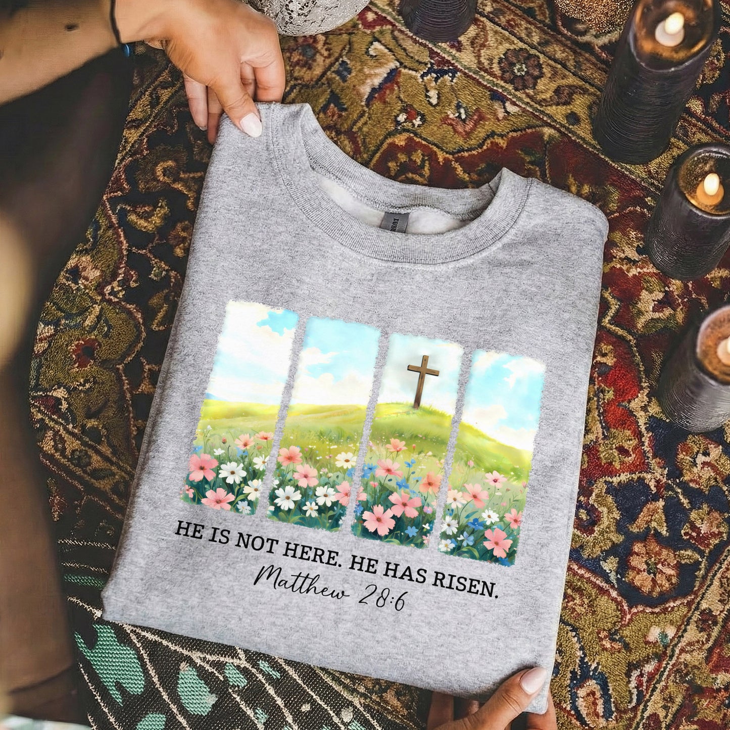 He Is Not Here Matthew 28:6 – He is Risen – Unisex Tshirt / Hoodie / Sweatshirt