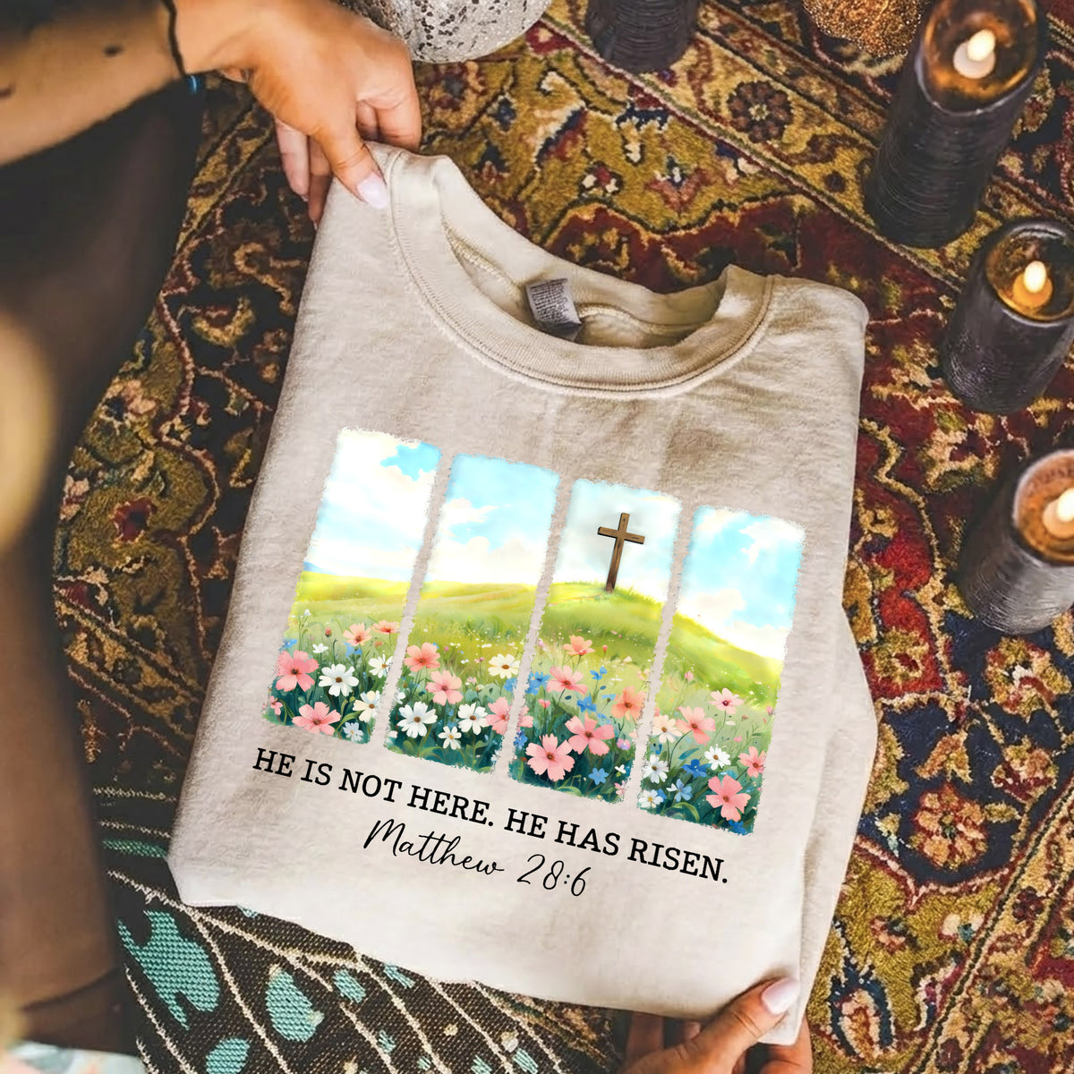 He Is Not Here Matthew 28:6 – He is Risen – Unisex Tshirt / Hoodie / Sweatshirt