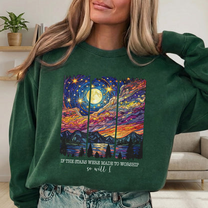 If The Stars Were Made To Worship Scenic Night Sky – Faith Sunset – Unisex Tshirt / Hoodie / Sweatshirt