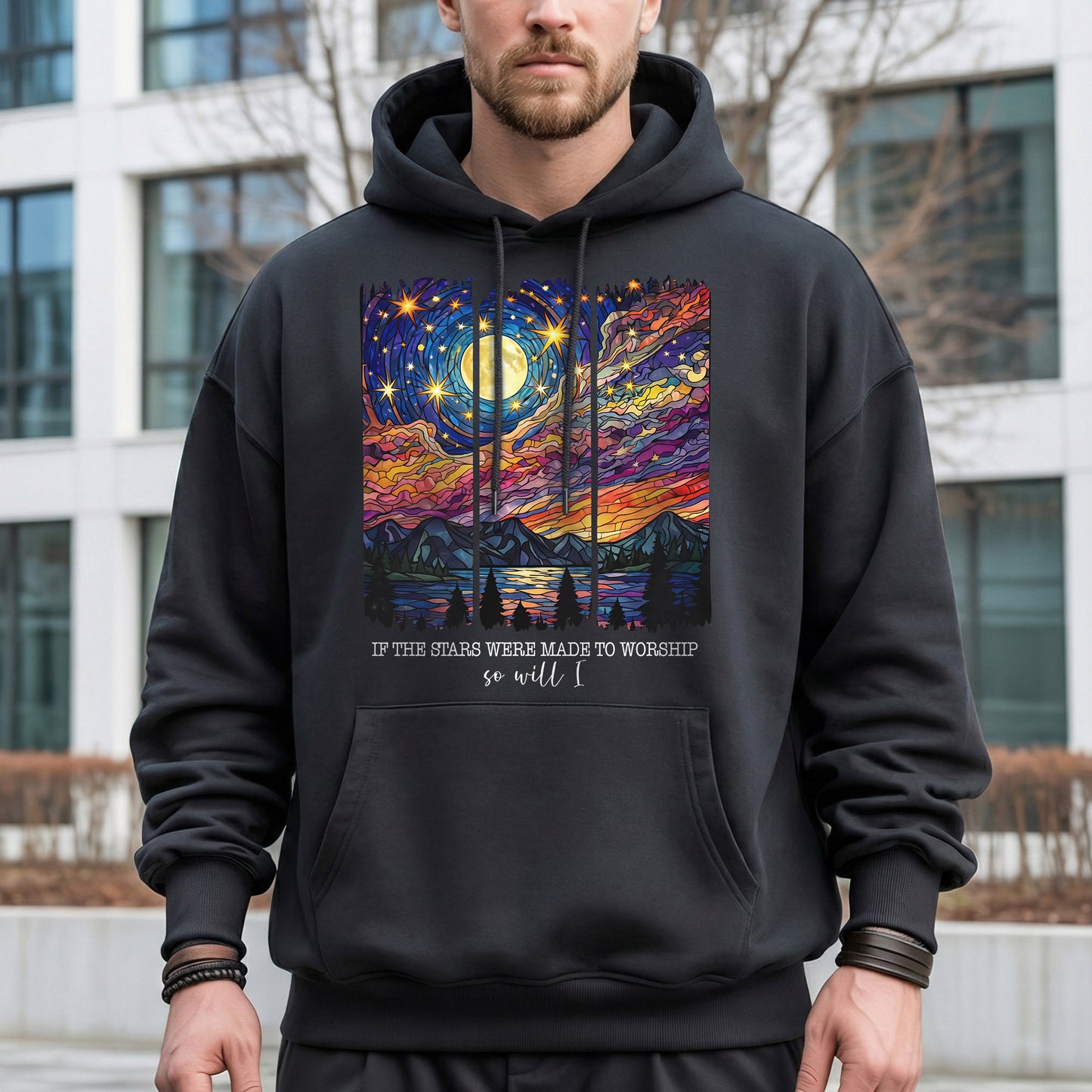 If The Stars Were Made To Worship Scenic Night Sky – Faith Sunset – Unisex Tshirt / Hoodie / Sweatshirt