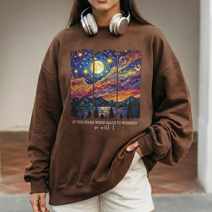 If The Stars Were Made To Worship Scenic Night Sky – Faith Sunset – Unisex Tshirt / Hoodie / Sweatshirt