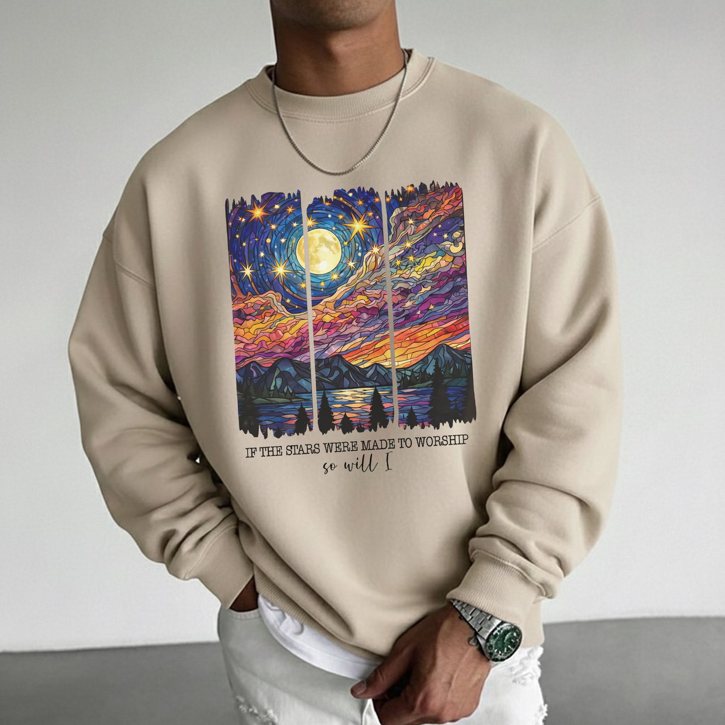 If The Stars Were Made To Worship Scenic Night Sky – Faith Sunset – Unisex Tshirt / Hoodie / Sweatshirt
