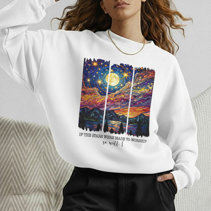 If The Stars Were Made To Worship Scenic Night Sky – Faith Sunset – Unisex Tshirt / Hoodie / Sweatshirt