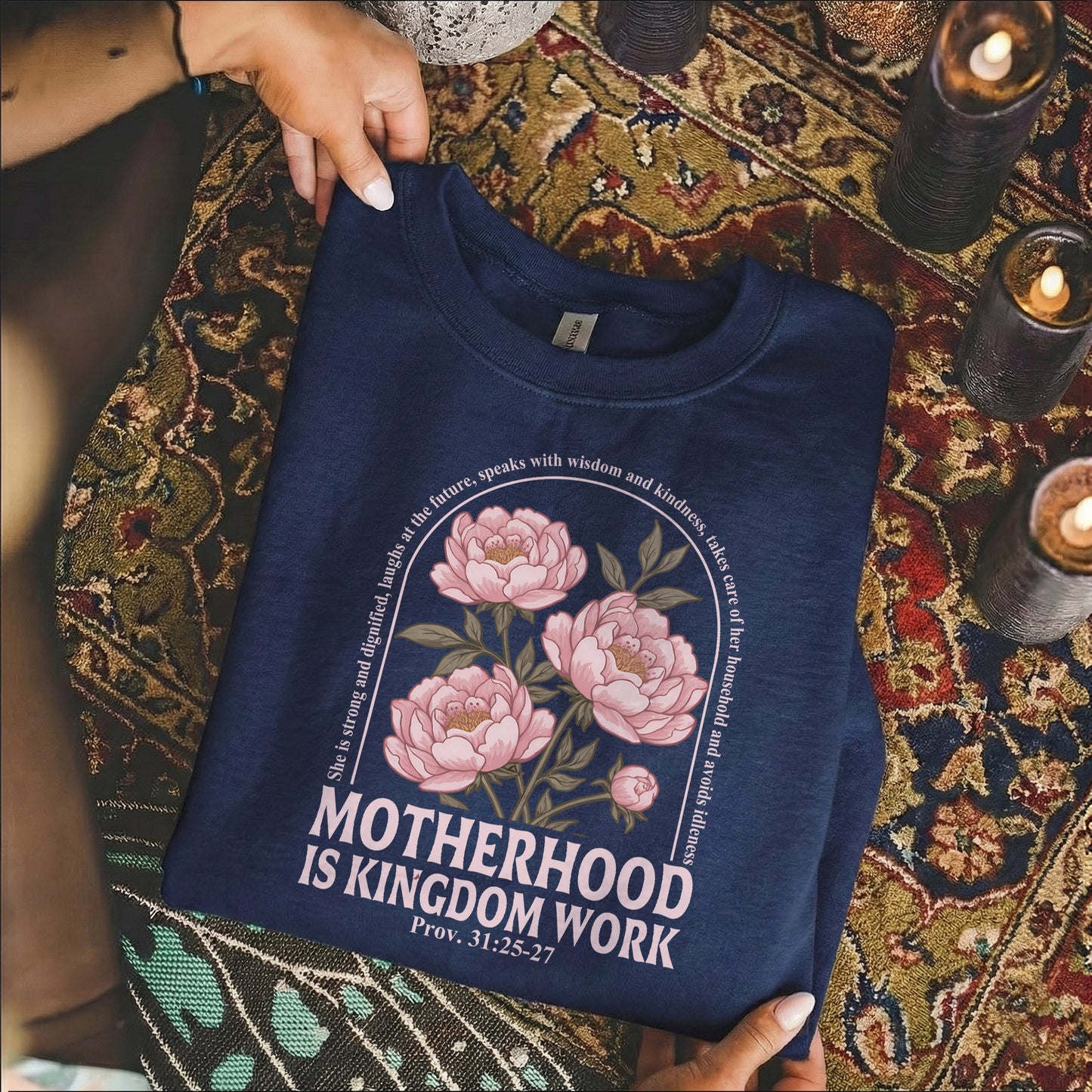 Peony Garden Motherhood Kingdom Work Design – She is Bless – Unisex Tshirt / Hoodie / Sweatshirt