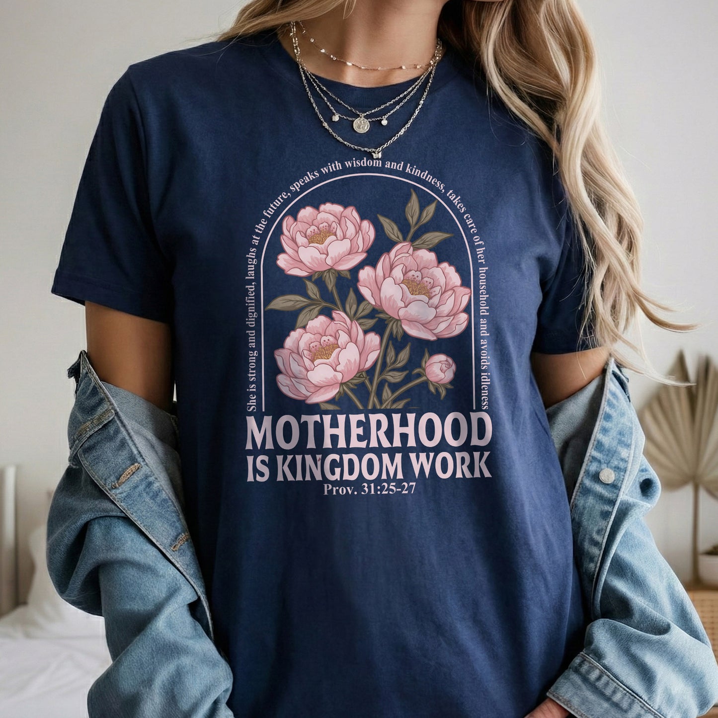 Peony Garden Motherhood Kingdom Work Design – She is Bless – Unisex Tshirt / Hoodie / Sweatshirt