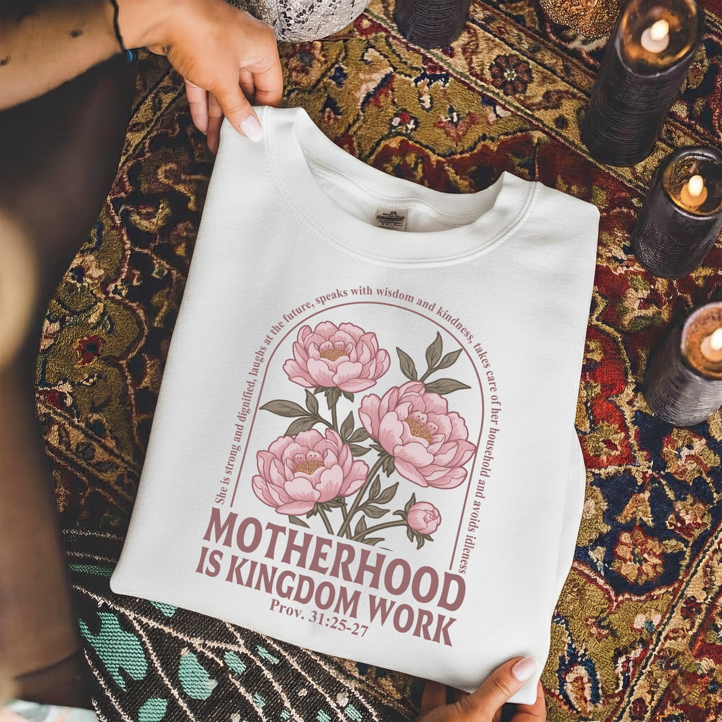 Peony Garden Motherhood Kingdom Work Design – She is Bless – Unisex Tshirt / Hoodie / Sweatshirt