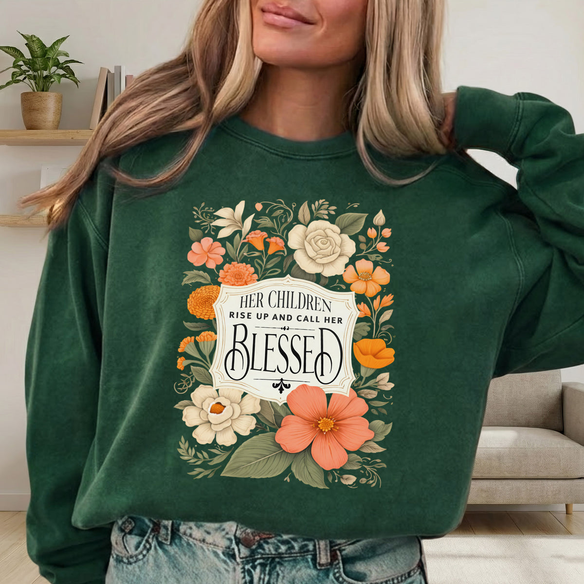Motherhood Kingdom Work Floral Design – She is Bless – Unisex Tshirt / Hoodie / Sweatshirt