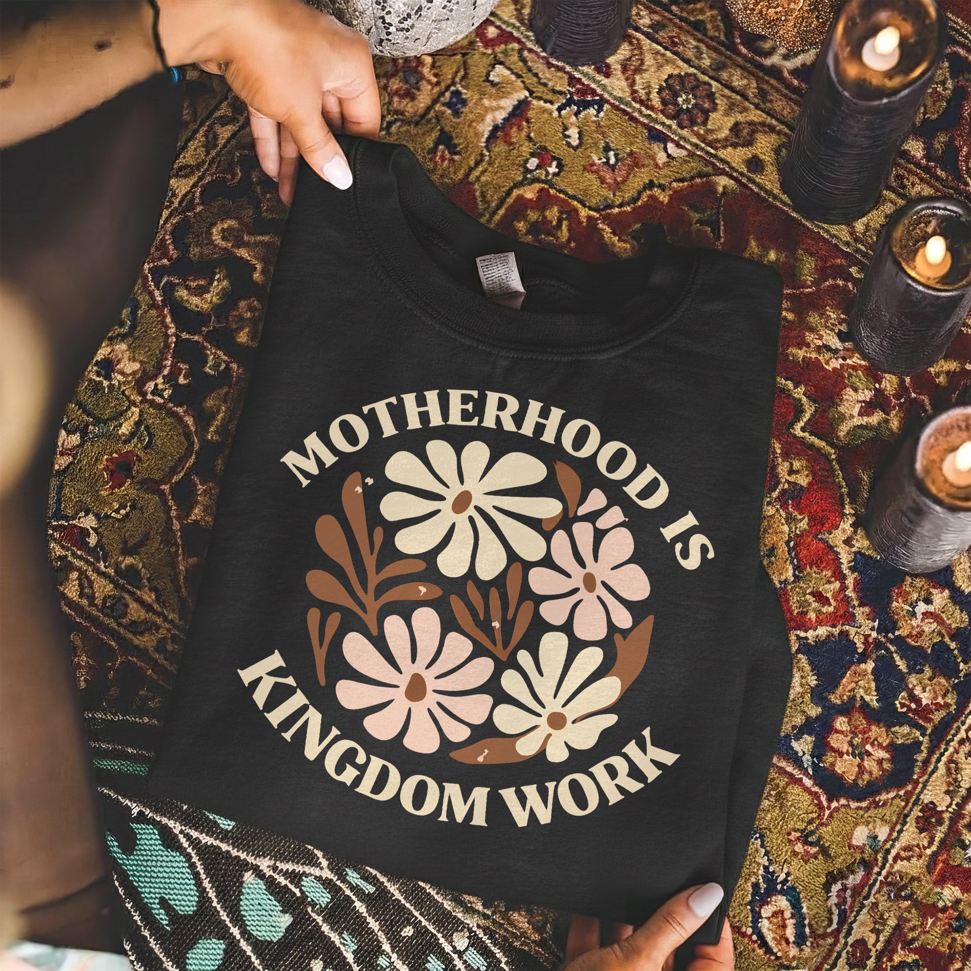 Motherhood Kingdom Work Flower Circle – She is Bless – Unisex Tshirt / Hoodie / Sweatshirt